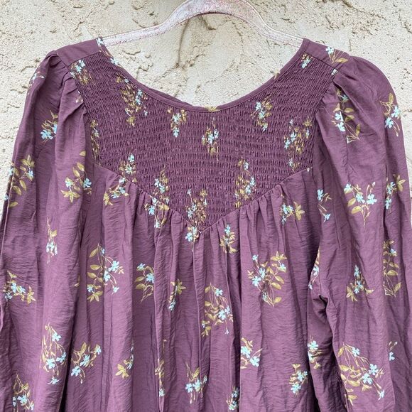 A new day size small purple long sleeve pheasant babydoll dress floral target - Picture 2 of 8